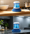 2-Piece Set: Kitchen Dish Brush with Integrated Soap Dispenser